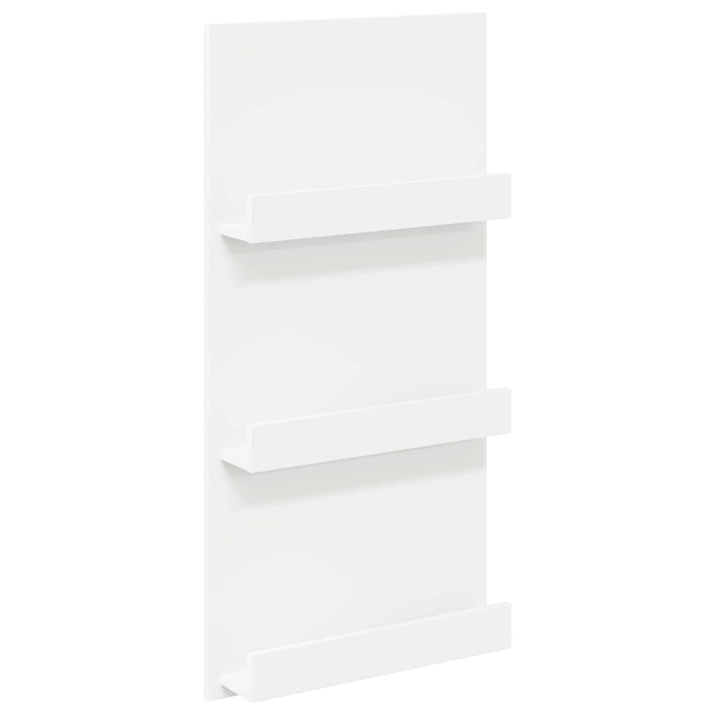 Magazine Rack with Shelf White 51 x 11 x 102 cm Engineered Wood