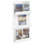 Magazine Rack with Shelf White 51 x 11 x 102 cm Engineered Wood