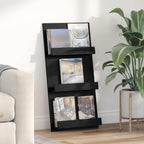 Magazine Rack Black Oak 51 x 11 x 102 cm Engineered Wood