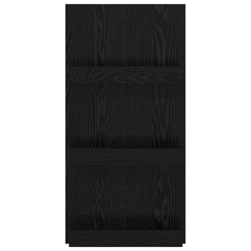 Magazine Rack Black Oak 51 x 11 x 102 cm Engineered Wood