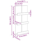 Magazine Rack Black Oak 51 x 11 x 102 cm Engineered Wood