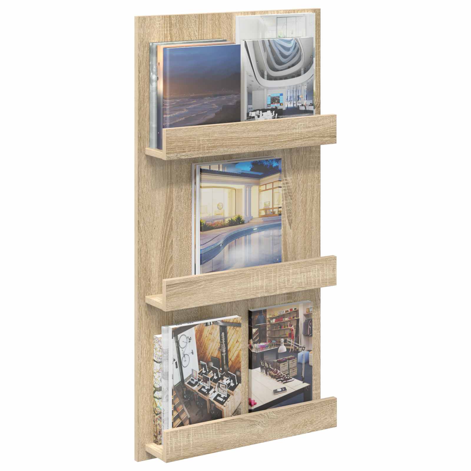 Magazine Rack Sonoma Oak 51 x 11 x 102 cm Engineered Wood
