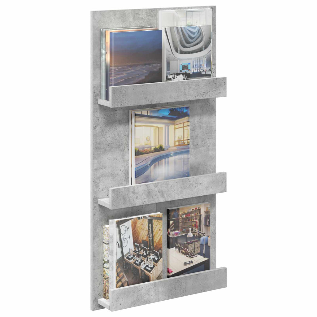 Magazine Rack Concrete Grey 51 x 11 x 102 cm Engineered Wood