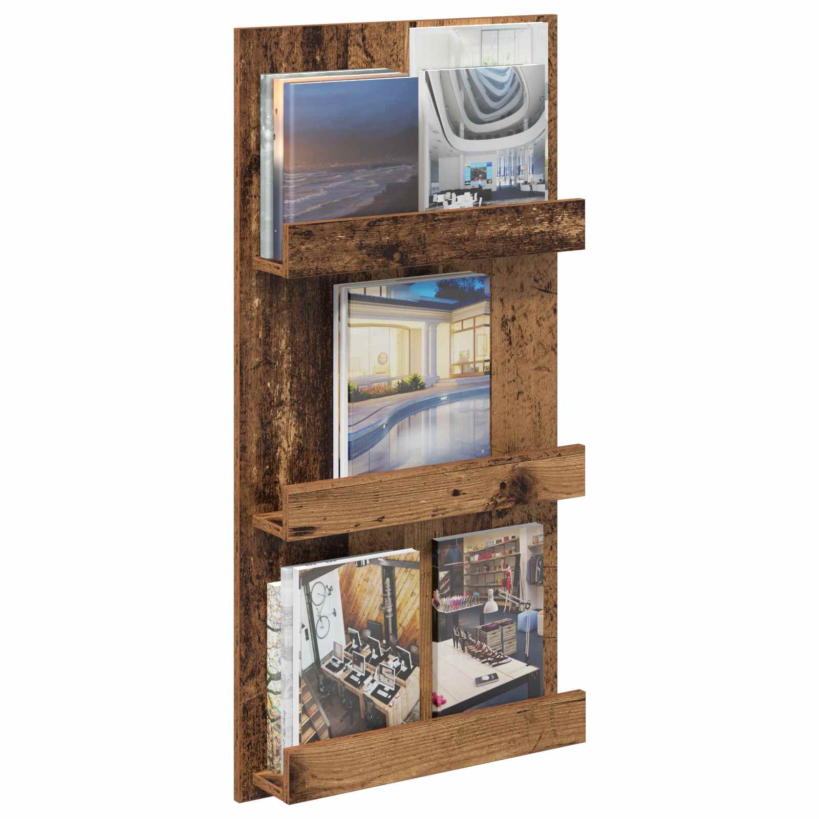 Magazine Rack Old Wood 51 x 11 x 102 cm Engineered Wood