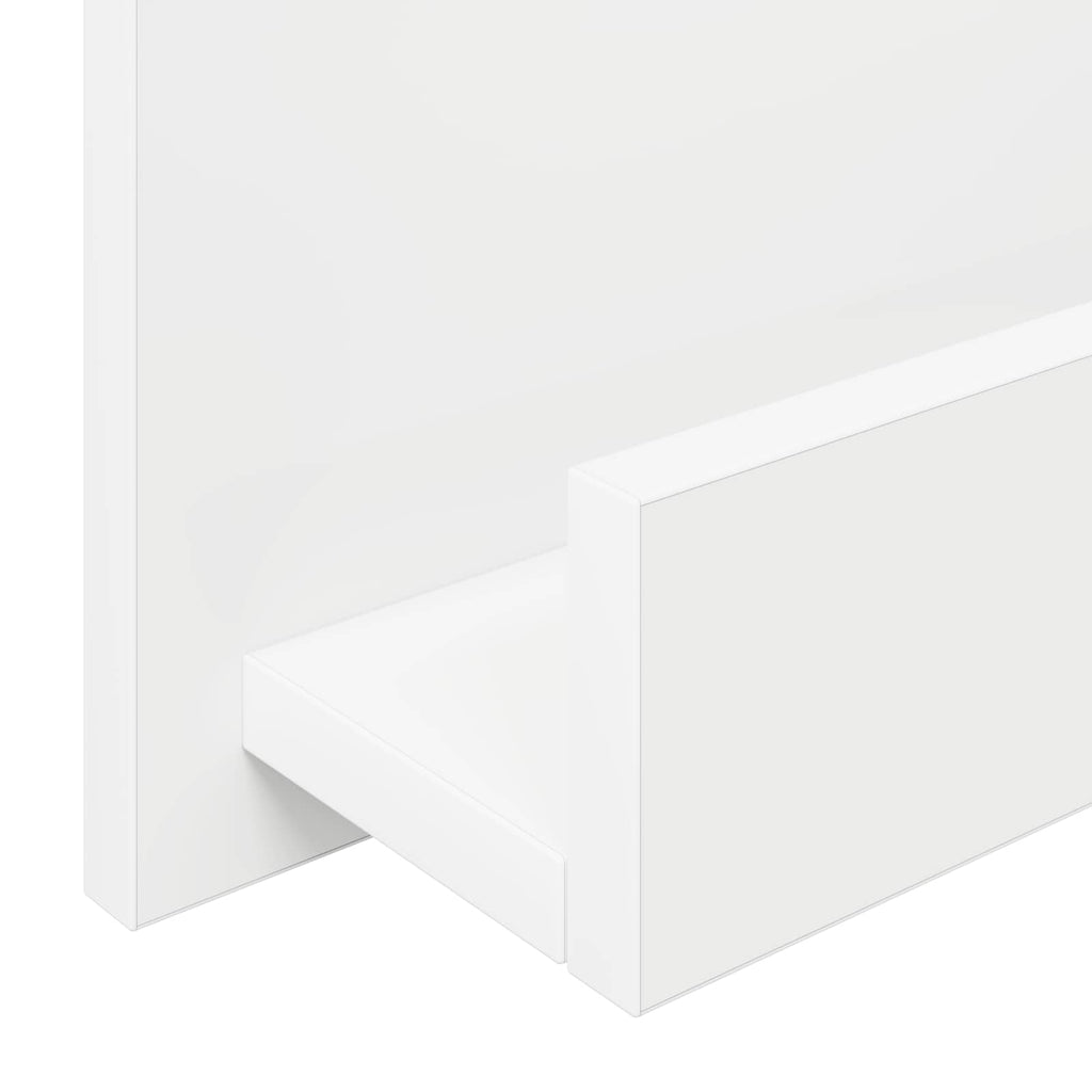 Magazine Rack with Shelf White 43 x 11 x 102 cm Engineered Wood