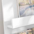 Magazine Rack with Shelf White 43 x 11 x 102 cm Engineered Wood