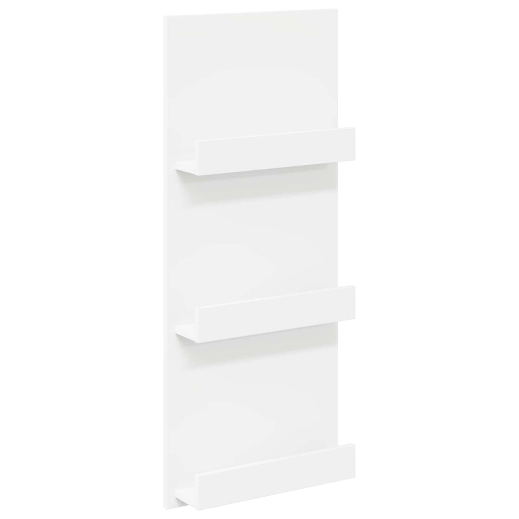Magazine Rack with Shelf White 43 x 11 x 102 cm Engineered Wood