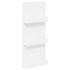 Magazine Rack with Shelf White 43 x 11 x 102 cm Engineered Wood