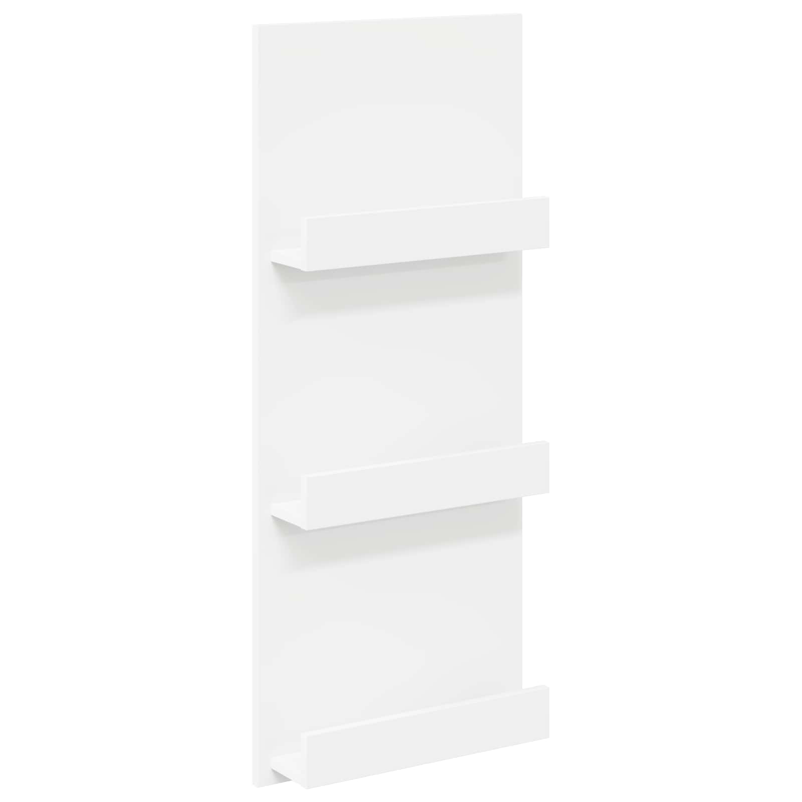 Magazine Rack with Shelf White 43 x 11 x 102 cm Engineered Wood