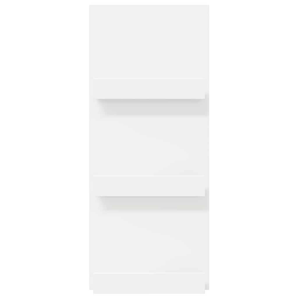 Magazine Rack with Shelf White 43 x 11 x 102 cm Engineered Wood