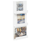 Magazine Rack with Shelf White 43 x 11 x 102 cm Engineered Wood