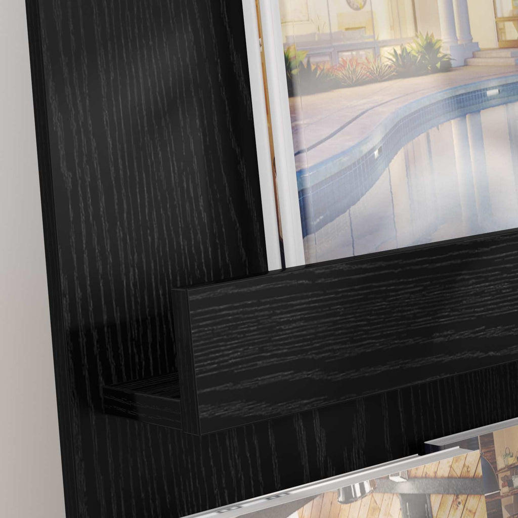 Magazine Rack Black Oak 43 x 11 x 102 cm Engineered Wood