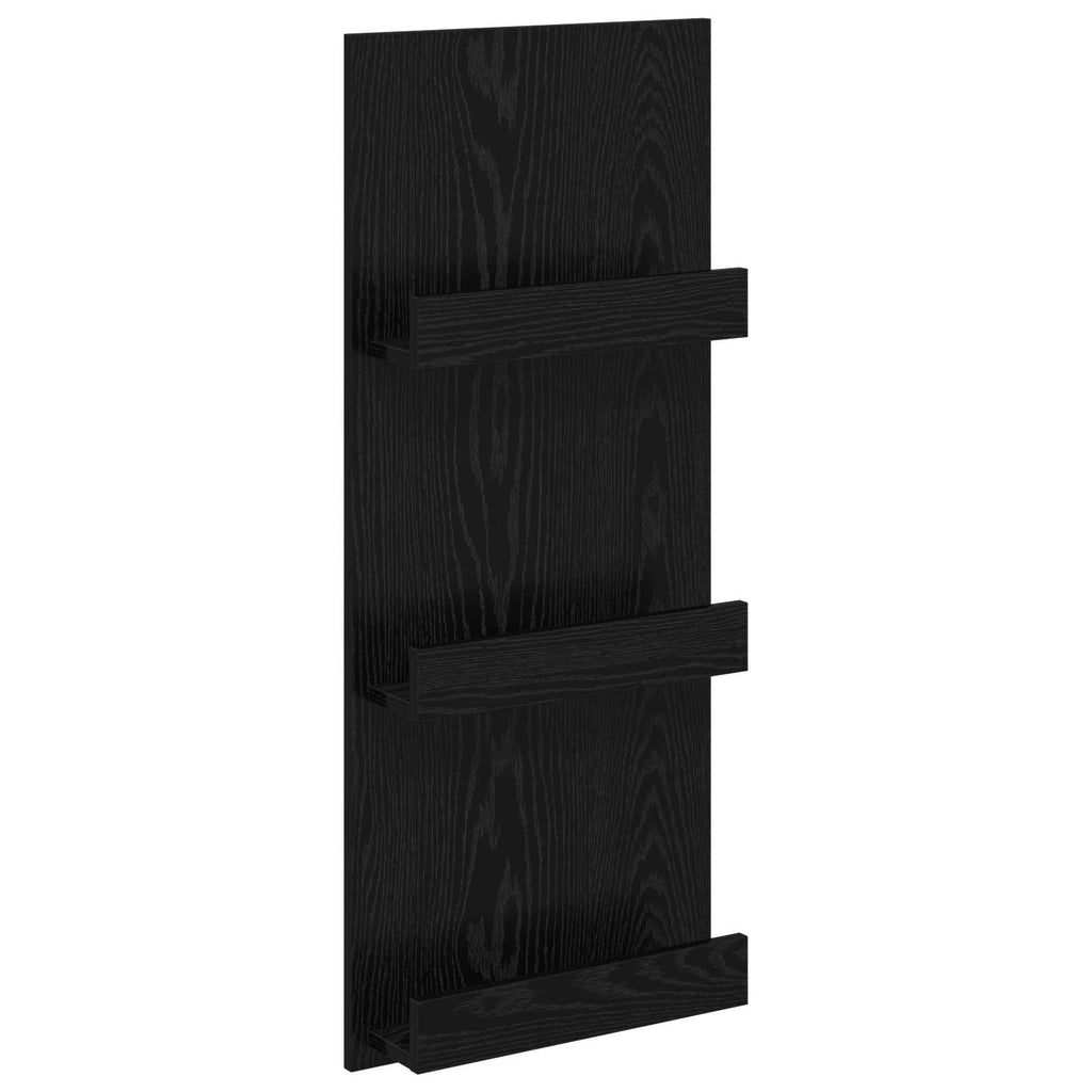 Magazine Rack Black Oak 43 x 11 x 102 cm Engineered Wood