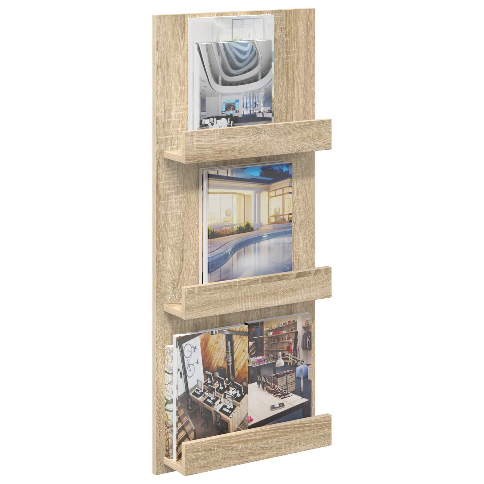 Magazine Rack Sonoma Oak 43 x 11 x 102 cm Engineered Wood