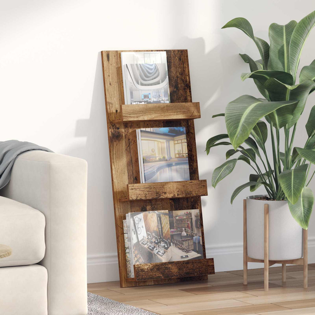 Magazine Rack Old Wood 43 x 11 x 102 cm Engineered Wood