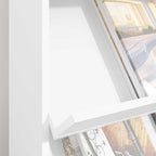 Magazine Rack with Shelf White 70 x 41 x 156 cm Engineered Wood