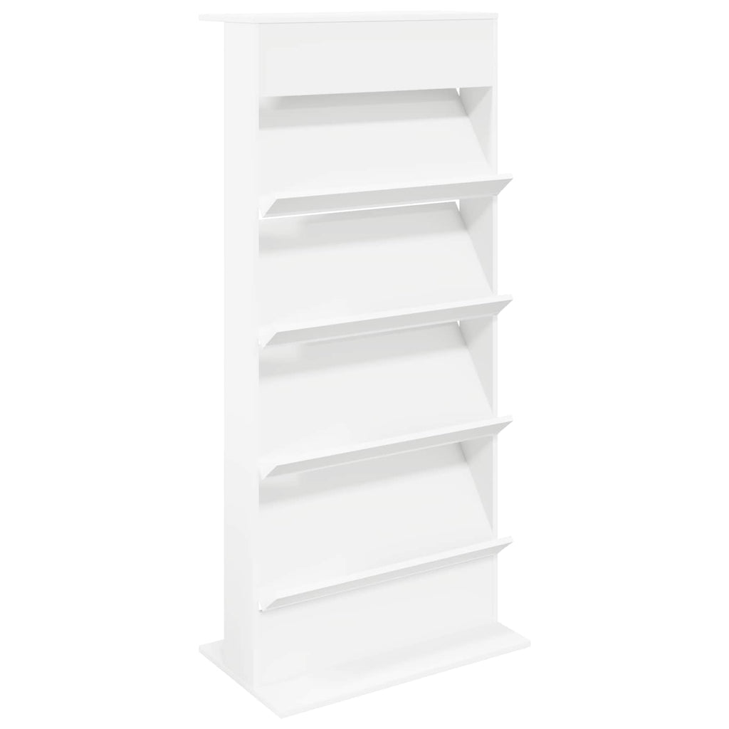 Magazine Rack with Shelf White 70 x 41 x 156 cm Engineered Wood