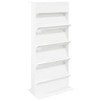 Magazine Rack with Shelf White 70 x 41 x 156 cm Engineered Wood