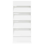 Magazine Rack with Shelf White 70 x 41 x 156 cm Engineered Wood