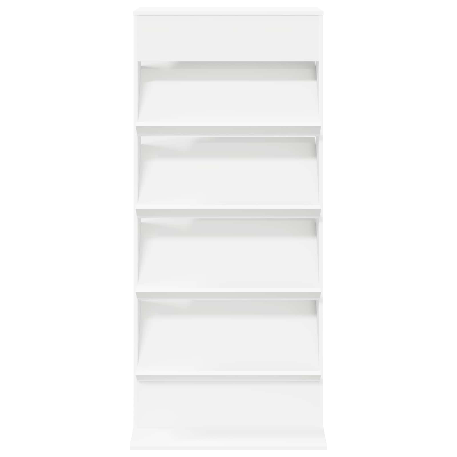 Magazine Rack with Shelf White 70 x 41 x 156 cm Engineered Wood