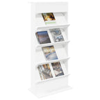 Magazine Rack with Shelf White 70 x 41 x 156 cm Engineered Wood