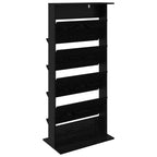 Magazine Rack Black Oak 70 x 41 x 156 cm Engineered Wood