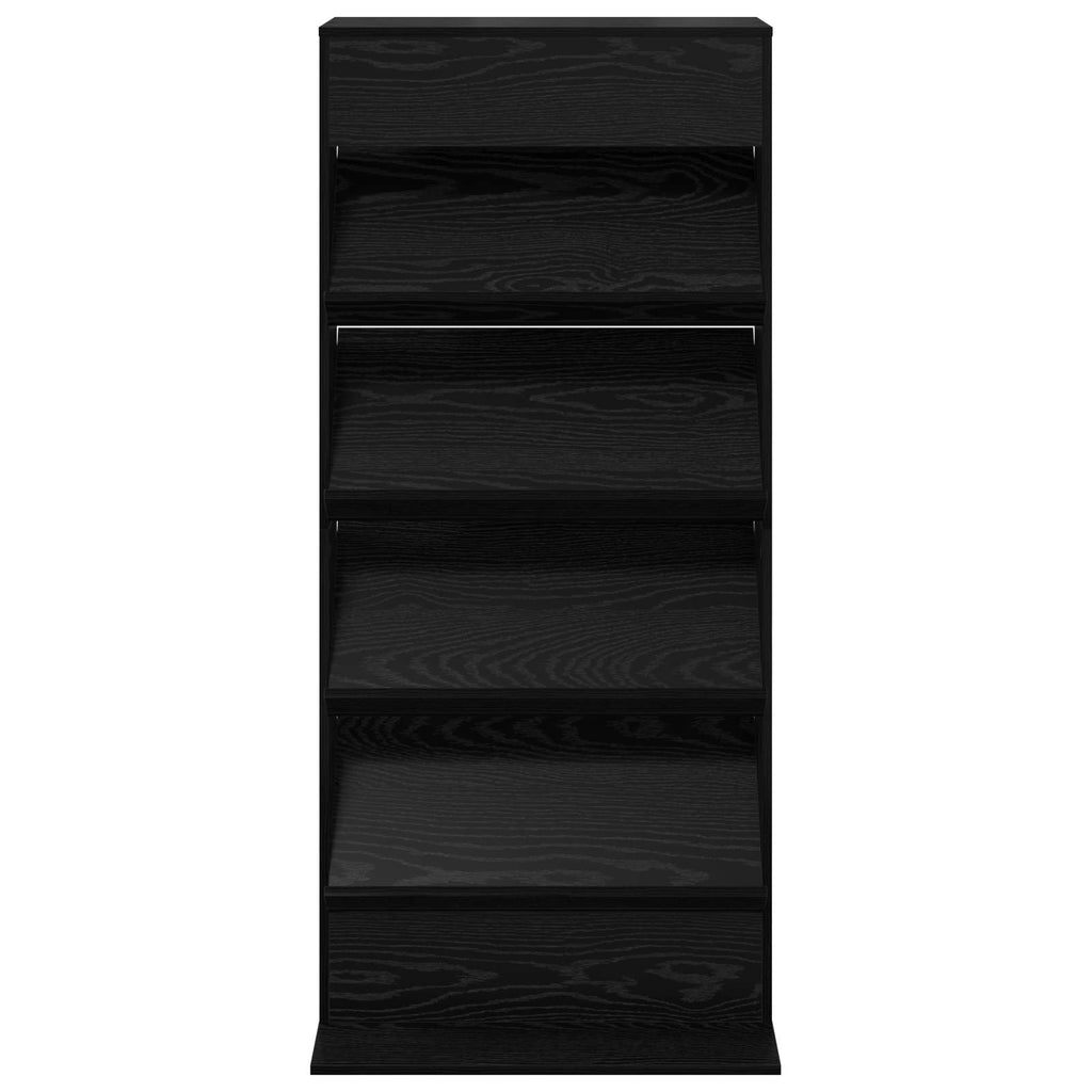 Magazine Rack Black Oak 70 x 41 x 156 cm Engineered Wood