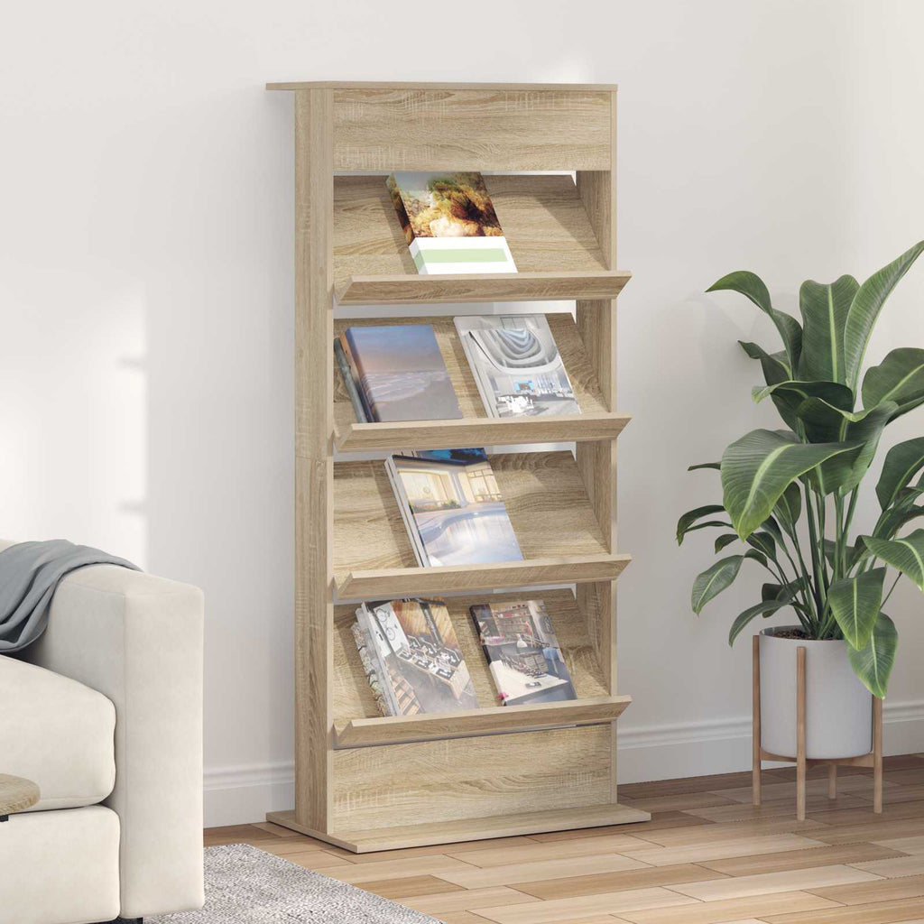 Magazine Rack Sonoma Oak 70 x 41 x 156 cm Engineered Wood