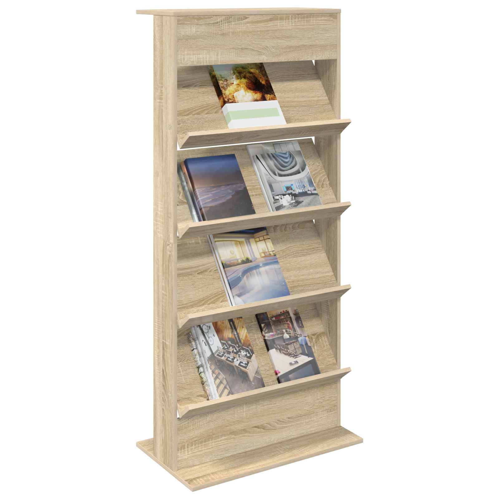Magazine Rack Sonoma Oak 70 x 41 x 156 cm Engineered Wood