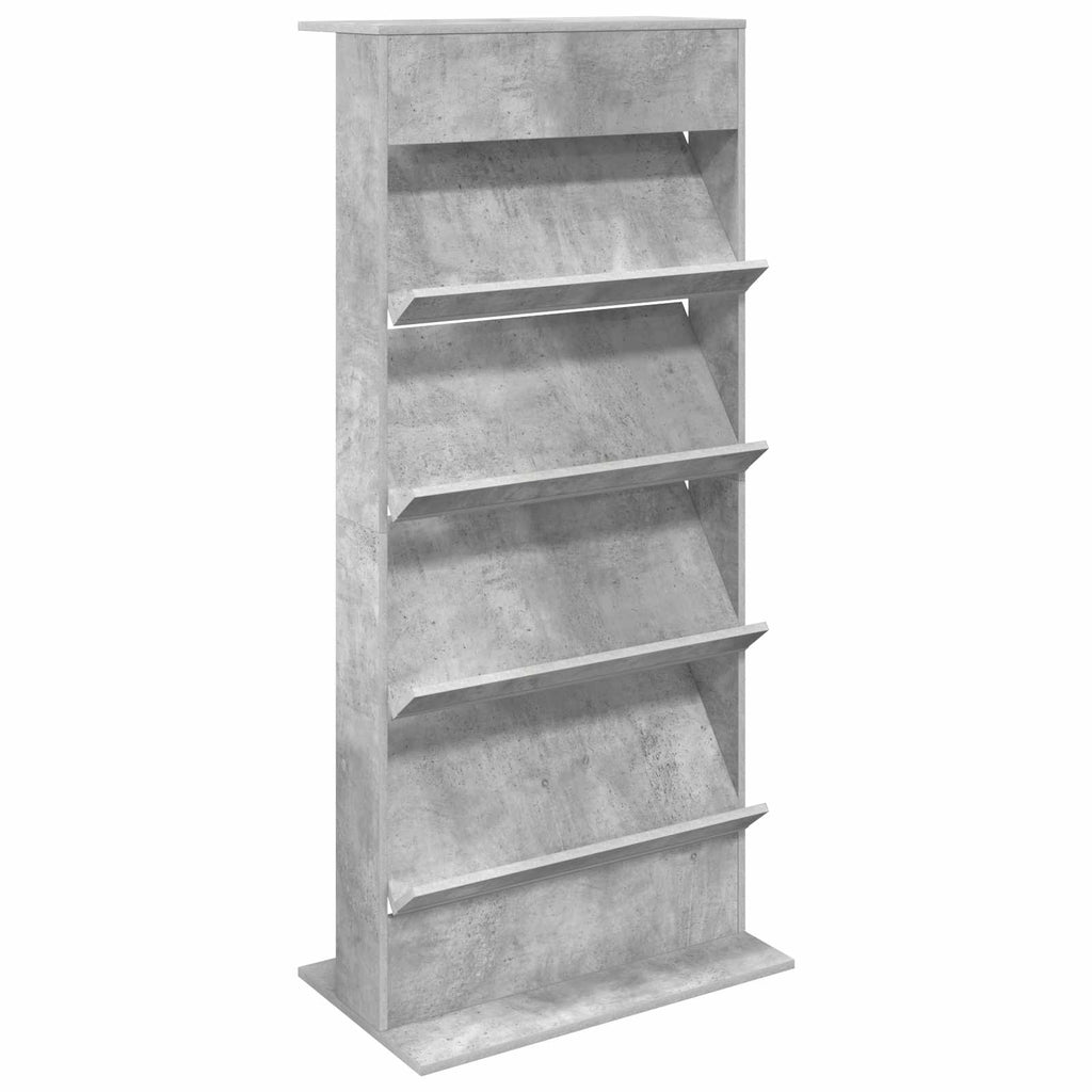 Magazine Rack Concrete Grey 70 x 41 x 156 cm Engineered Wood