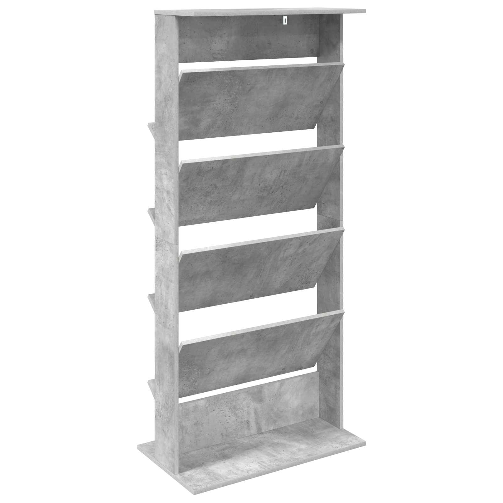 Magazine Rack Concrete Grey 70 x 41 x 156 cm Engineered Wood