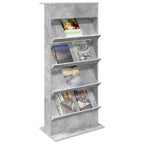 Magazine Rack Concrete Grey 70 x 41 x 156 cm Engineered Wood