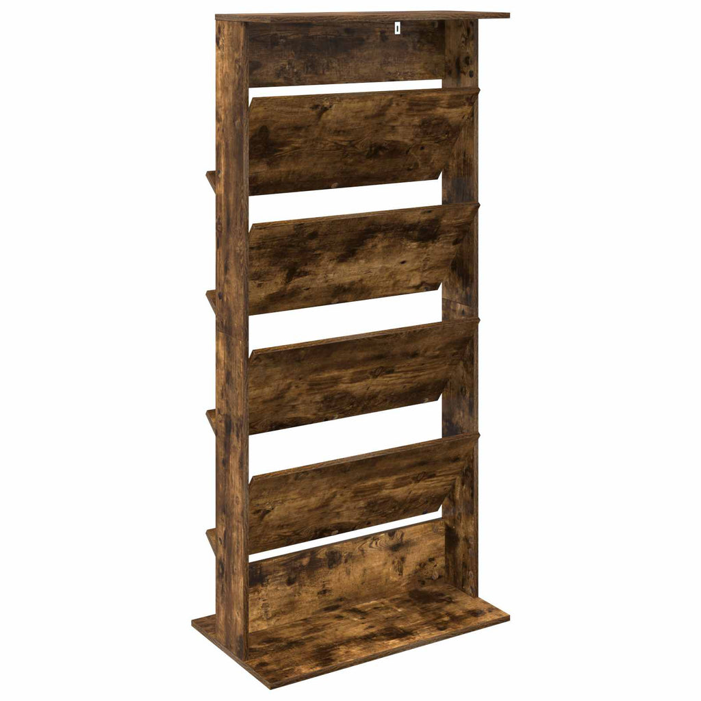 Magazine Rack Smoked Oak 70 x 41 x 156 cm Engineered Wood