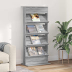 Magazine Rack Grey Sonoma 70 x 41 x 156 cm Engineered Wood