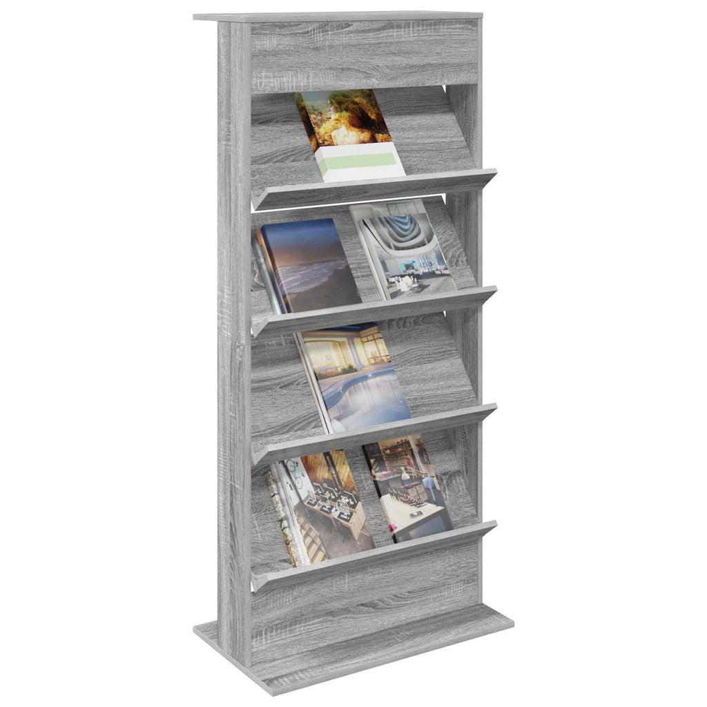 Magazine Rack Grey Sonoma 70 x 41 x 156 cm Engineered Wood