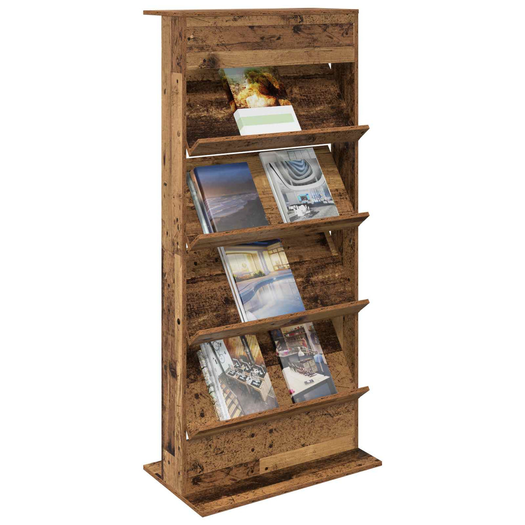 Magazine Rack Old Wood 70 x 41 x 156 cm Engineered Wood