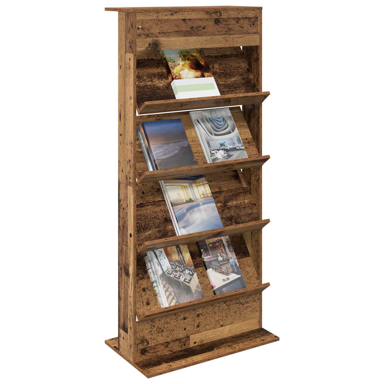 Magazine Rack Old Wood 70 x 41 x 156 cm Engineered Wood
