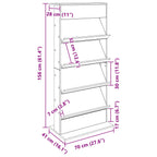 Magazine Rack Old Wood 70 x 41 x 156 cm Engineered Wood