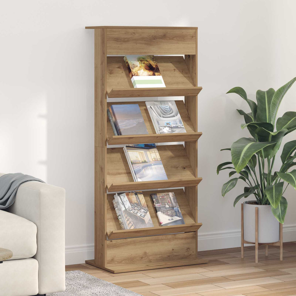 Magazine Rack Artisan Oak 70 x 41 x 156 cm Engineered Wood