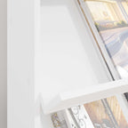 Magazine Rack with Shelf White 70 x 41 x 126 cm Engineered Wood