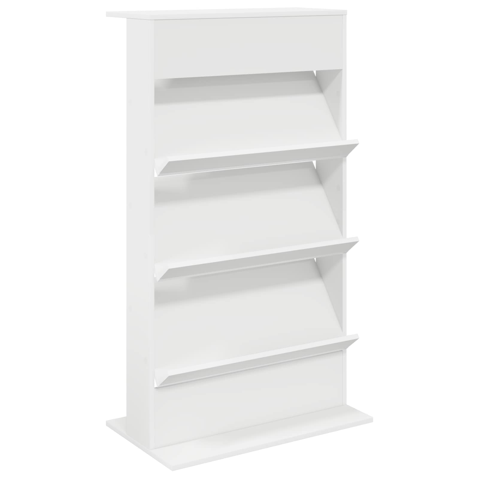 Magazine Rack with Shelf White 70 x 41 x 126 cm Engineered Wood
