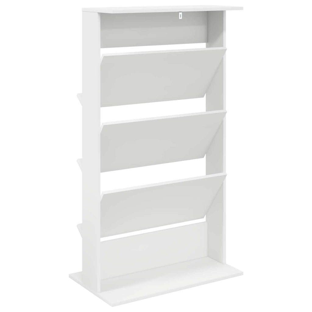 Magazine Rack with Shelf White 70 x 41 x 126 cm Engineered Wood
