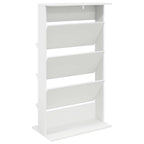 Magazine Rack with Shelf White 70 x 41 x 126 cm Engineered Wood