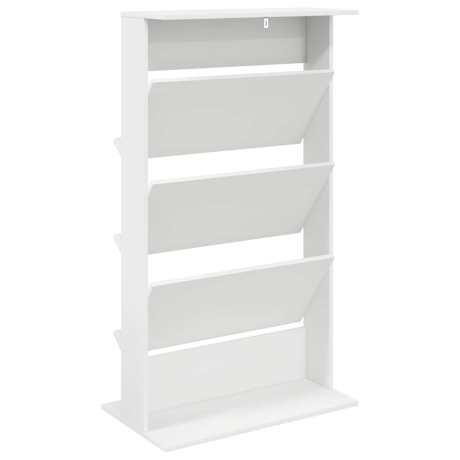 Magazine Rack with Shelf White 70 x 41 x 126 cm Engineered Wood
