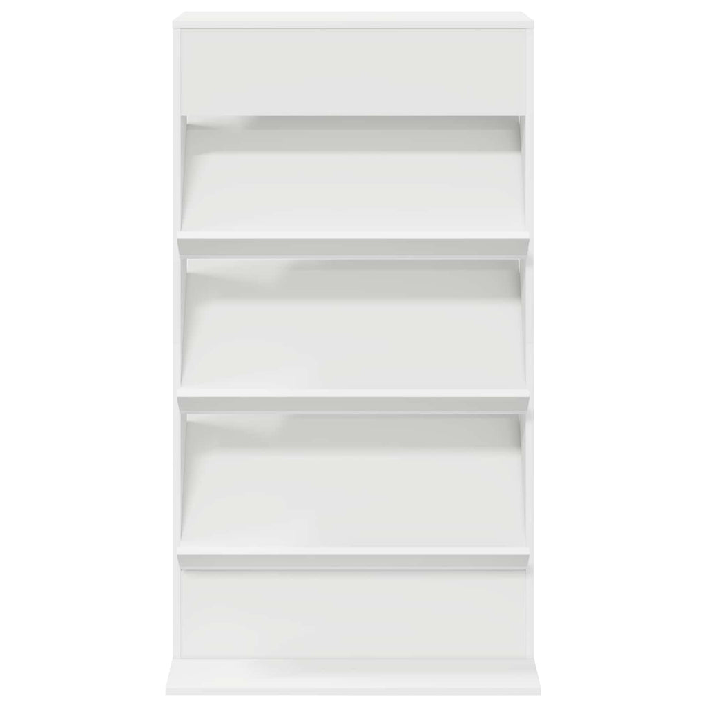 Magazine Rack with Shelf White 70 x 41 x 126 cm Engineered Wood