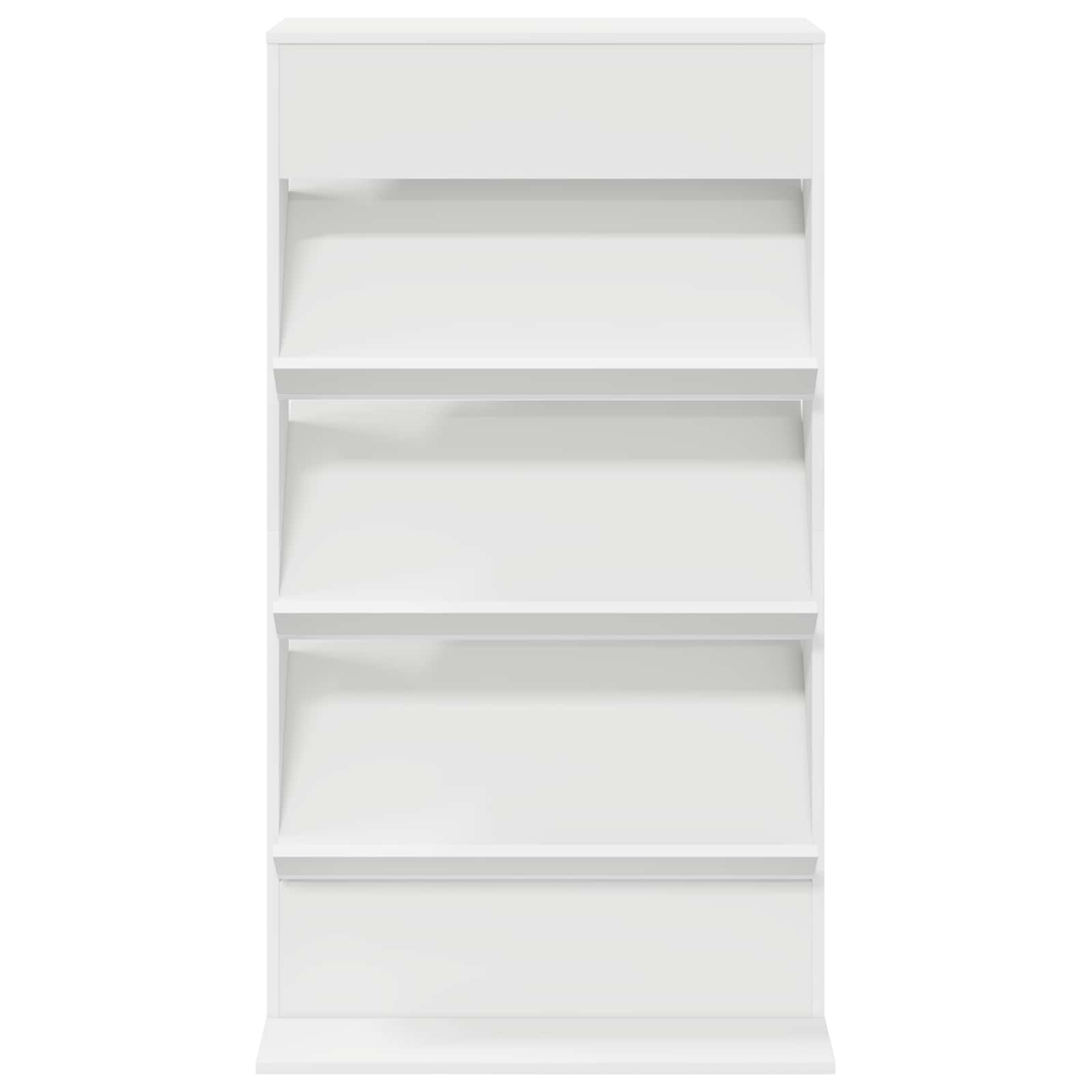 Magazine Rack with Shelf White 70 x 41 x 126 cm Engineered Wood