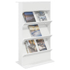 Magazine Rack with Shelf White 70 x 41 x 126 cm Engineered Wood