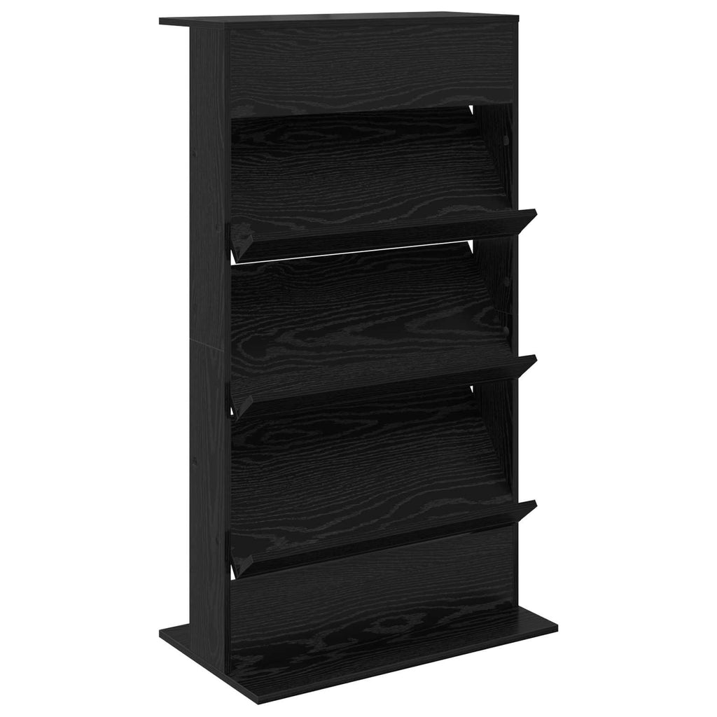 Magazine Rack Black Oak 70 x 41 x 126 cm Engineered Wood