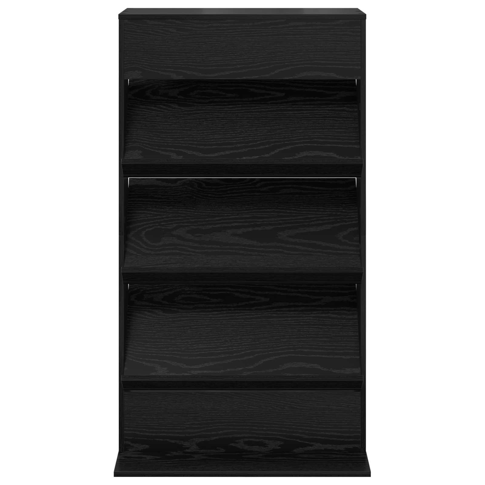 Magazine Rack Black Oak 70 x 41 x 126 cm Engineered Wood