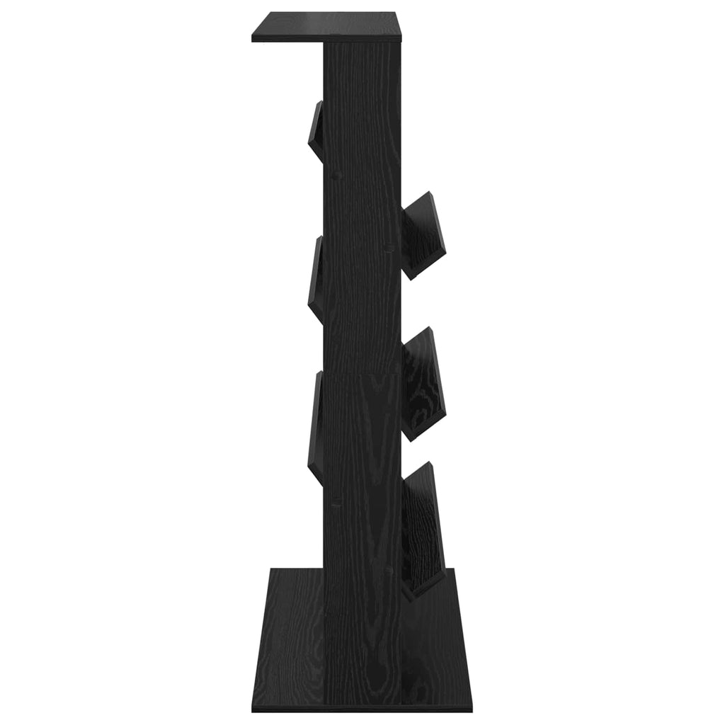 Magazine Rack Black Oak 70 x 41 x 126 cm Engineered Wood
